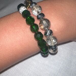 Chic Green and Silver Ermish Bracelet Set for Kids
